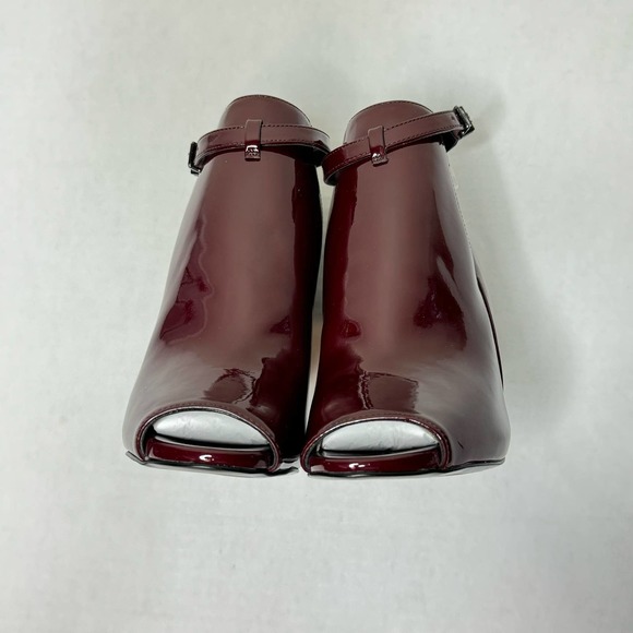 Michael Kors Burgundy Lawson Open Toe Leather Bootie NEW Size 10 - Picture 6 of 10